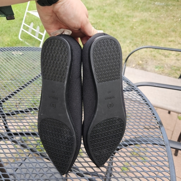 Vivaia black knit pointed toe ballet flats Aria 5 EU 43 US 11 - Picture 7 of 8